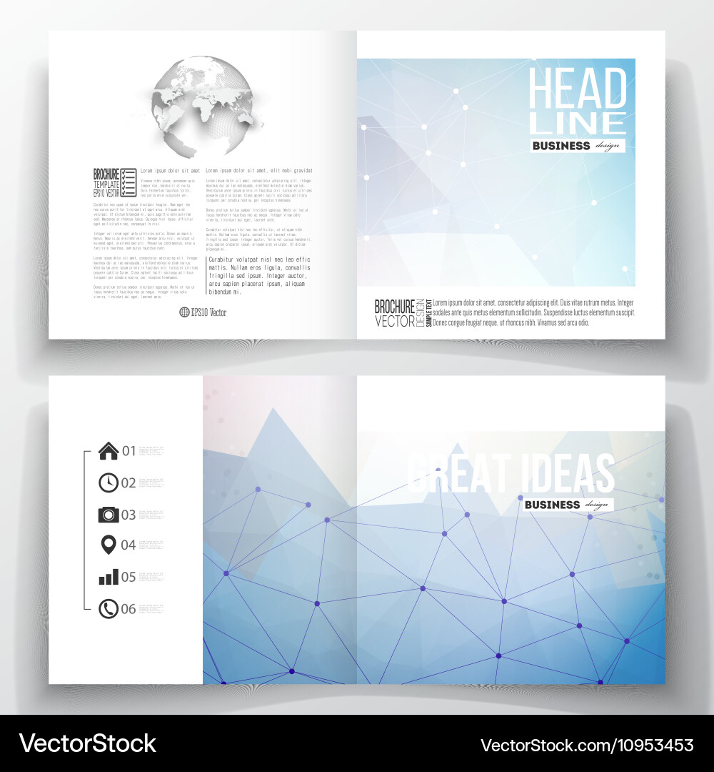 Set of square design brochure template abstract Vector Image