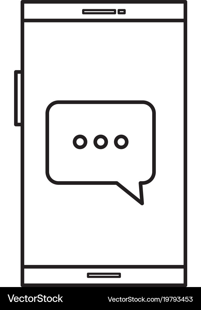Smartphone device with speech bubbles Vector Image