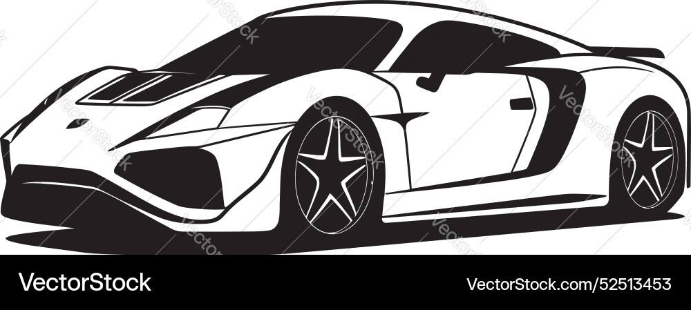 Speed rapture modern sports car line art emblem Speed rapture modern sports car line art emblem vector image
