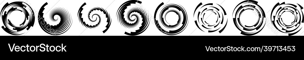 Spiral swirl twirl circular concentric element Vector Image