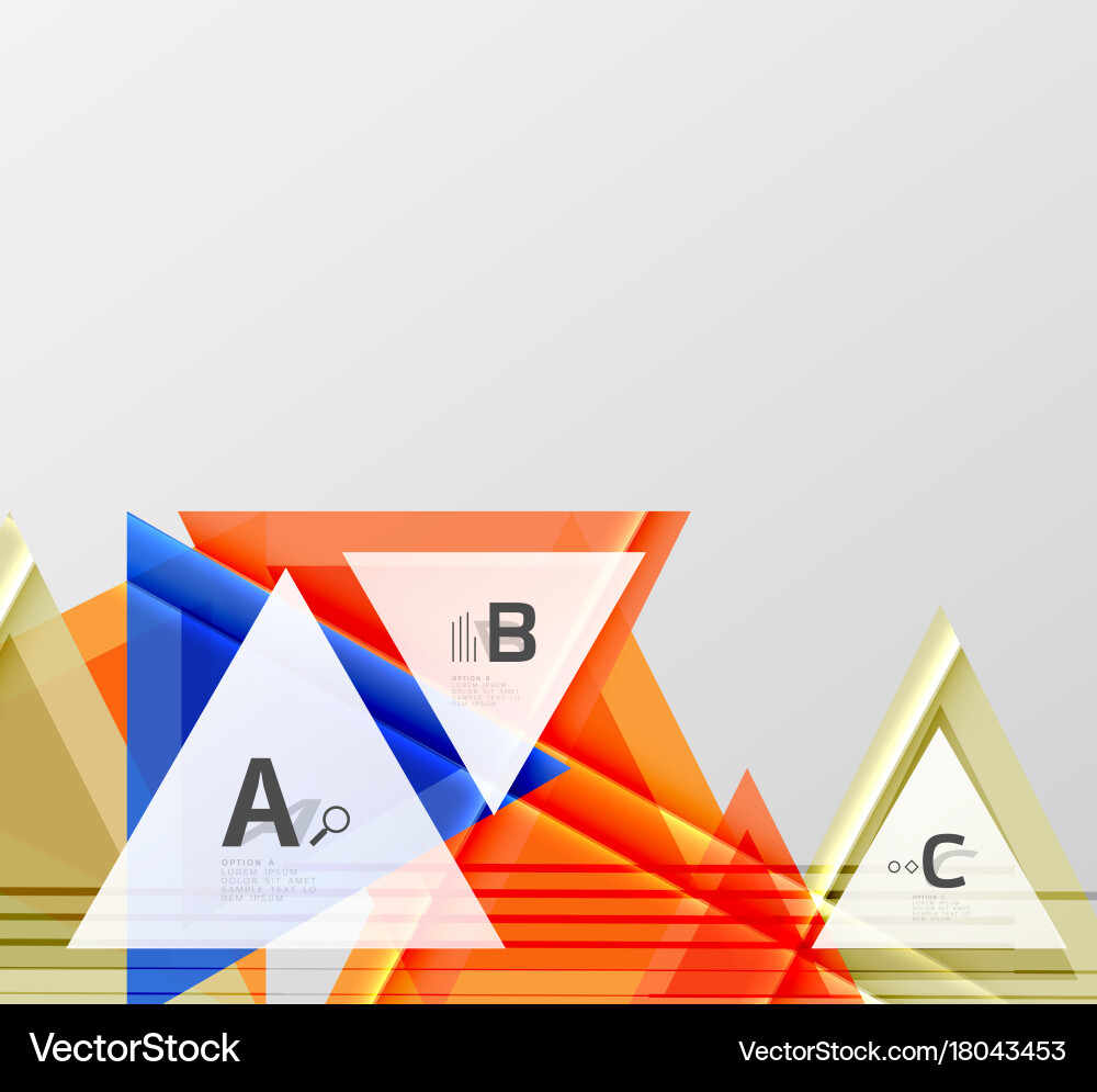 Triangles and geometric shapes abstract background Vector Image