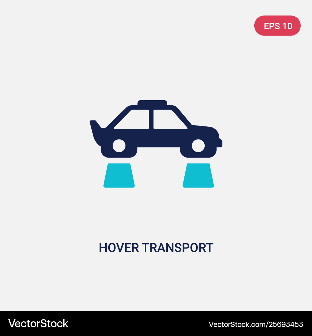 Two color hover transport icon from artificial vector image