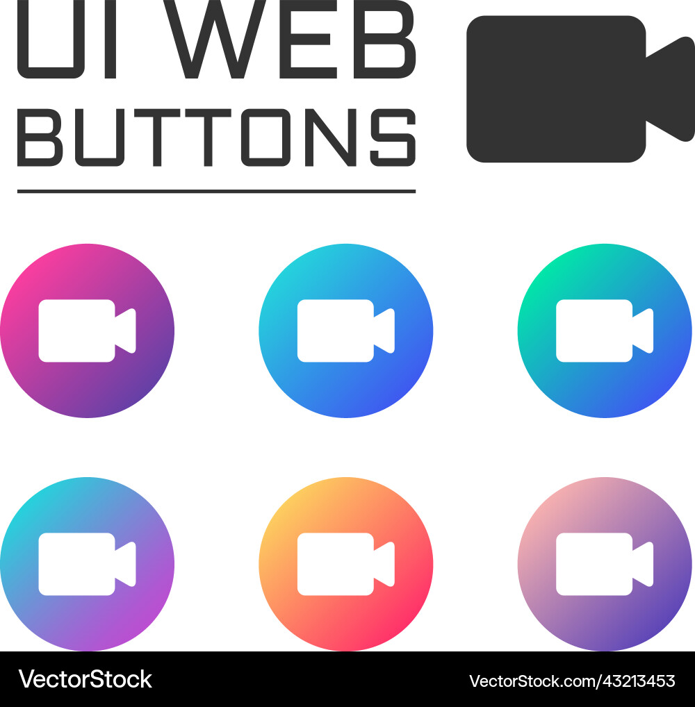 Video camera ui web button icons Video camera ui web button icons vector image