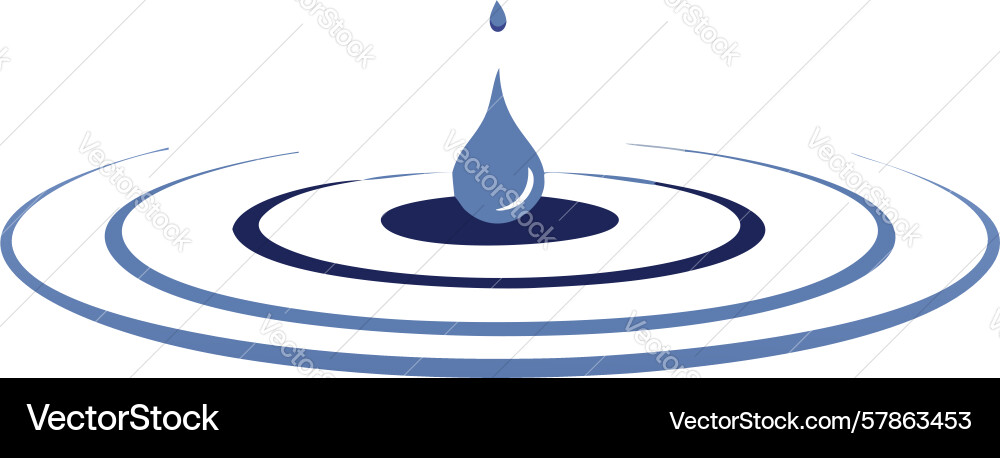 Water drop with ripples icon design generative ai Vector Image