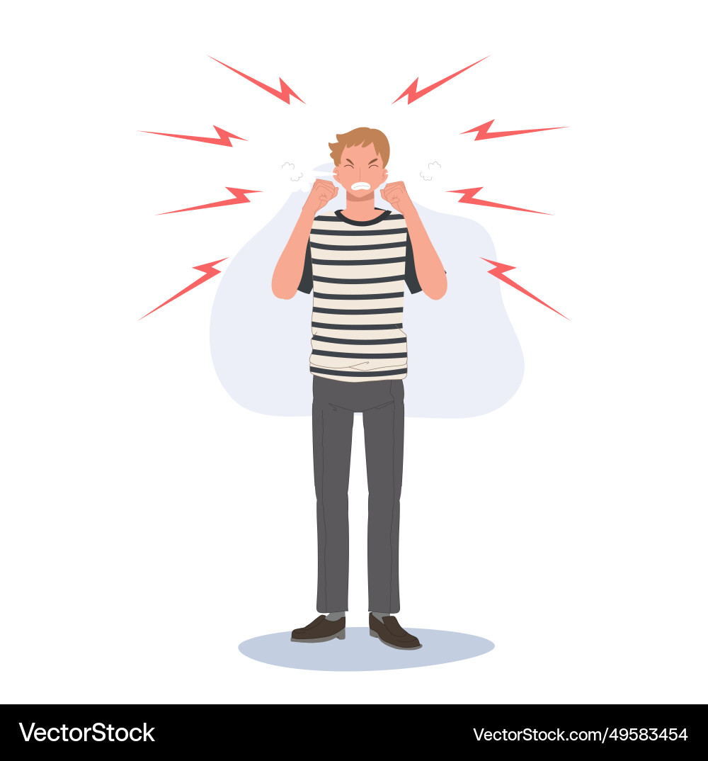 Aggressive anger furious very angry person Aggressive anger furious very angry person vector image