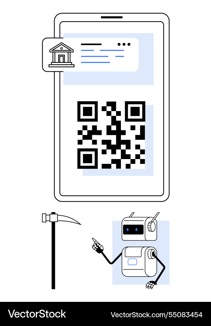 Automated digital banking and cryptocurrency Vector Image