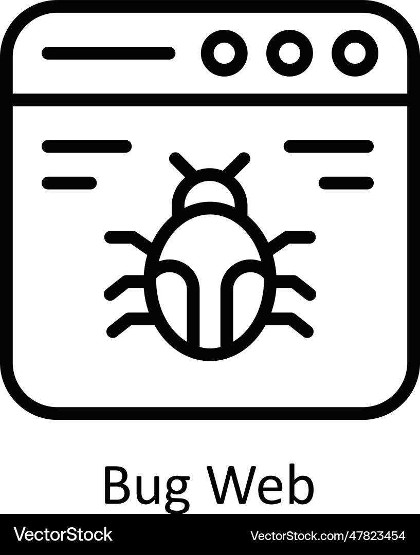 Bug web outline icon design vector image