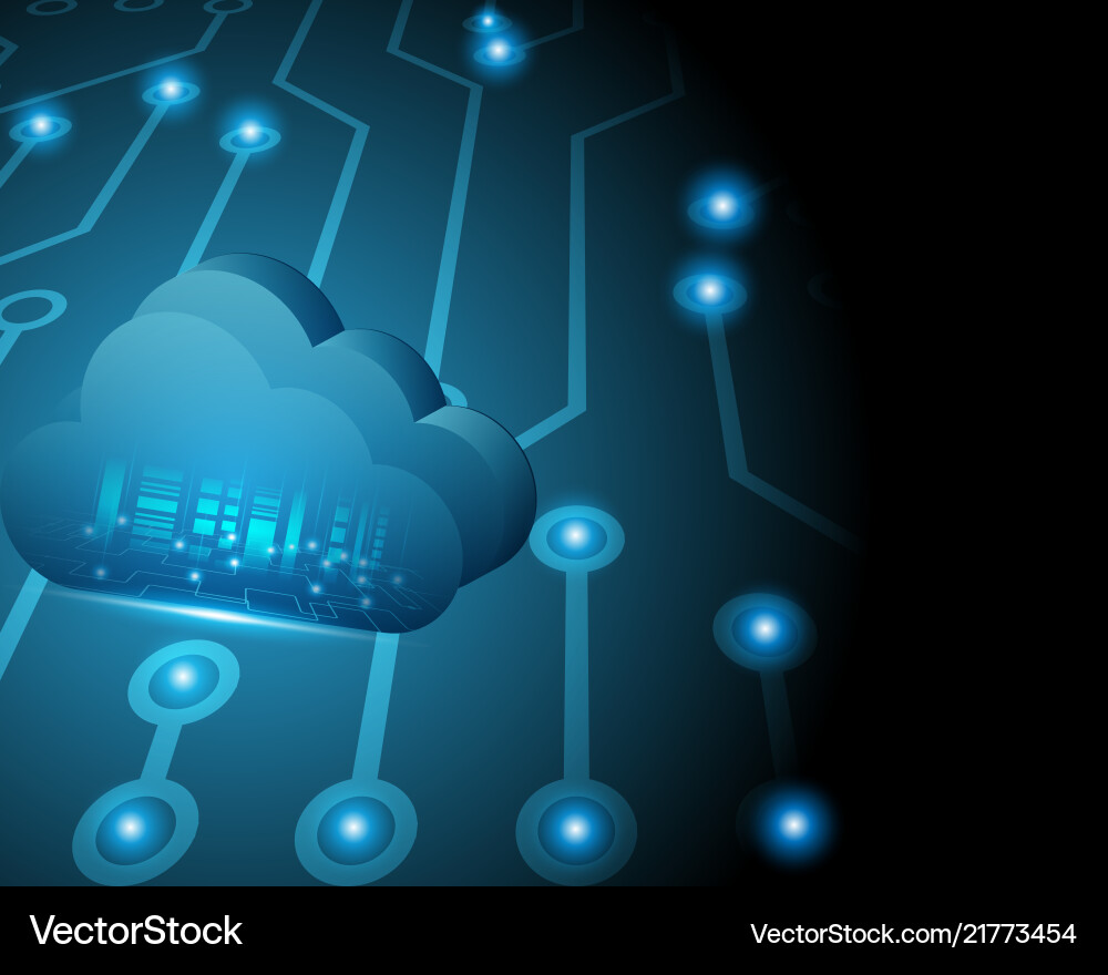 Cloud computing business transaction data storage Cloud computing business transaction data storage vector image