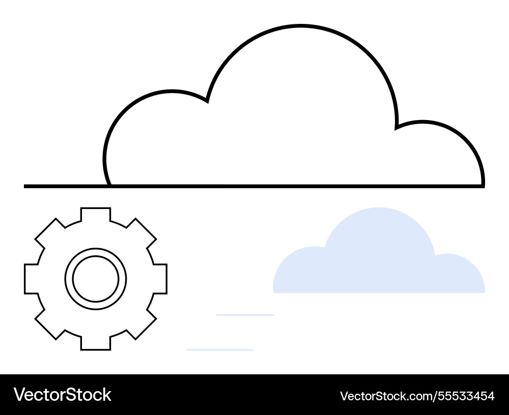 Cloud computing concept with gear symbolizing Cloud computing concept with gear symbolizing vector image