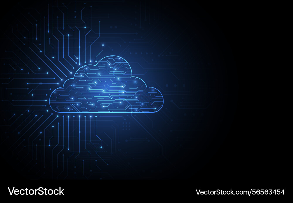 Cloud networking computing connection Cloud networking computing connection vector image