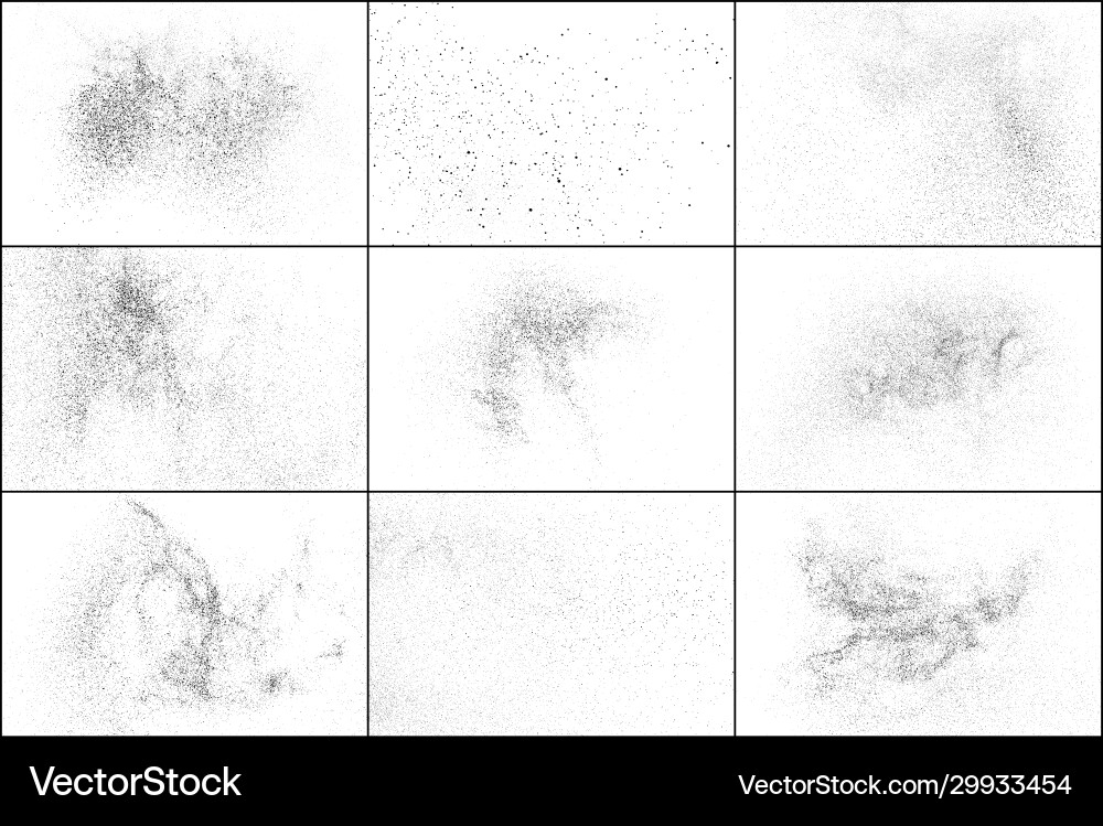 Dark rough noise particles set elements Dark rough noise particles set elements vector image