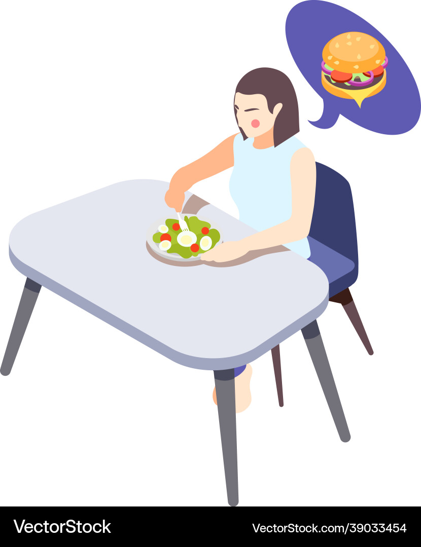 Dreaming of burger composition vector image