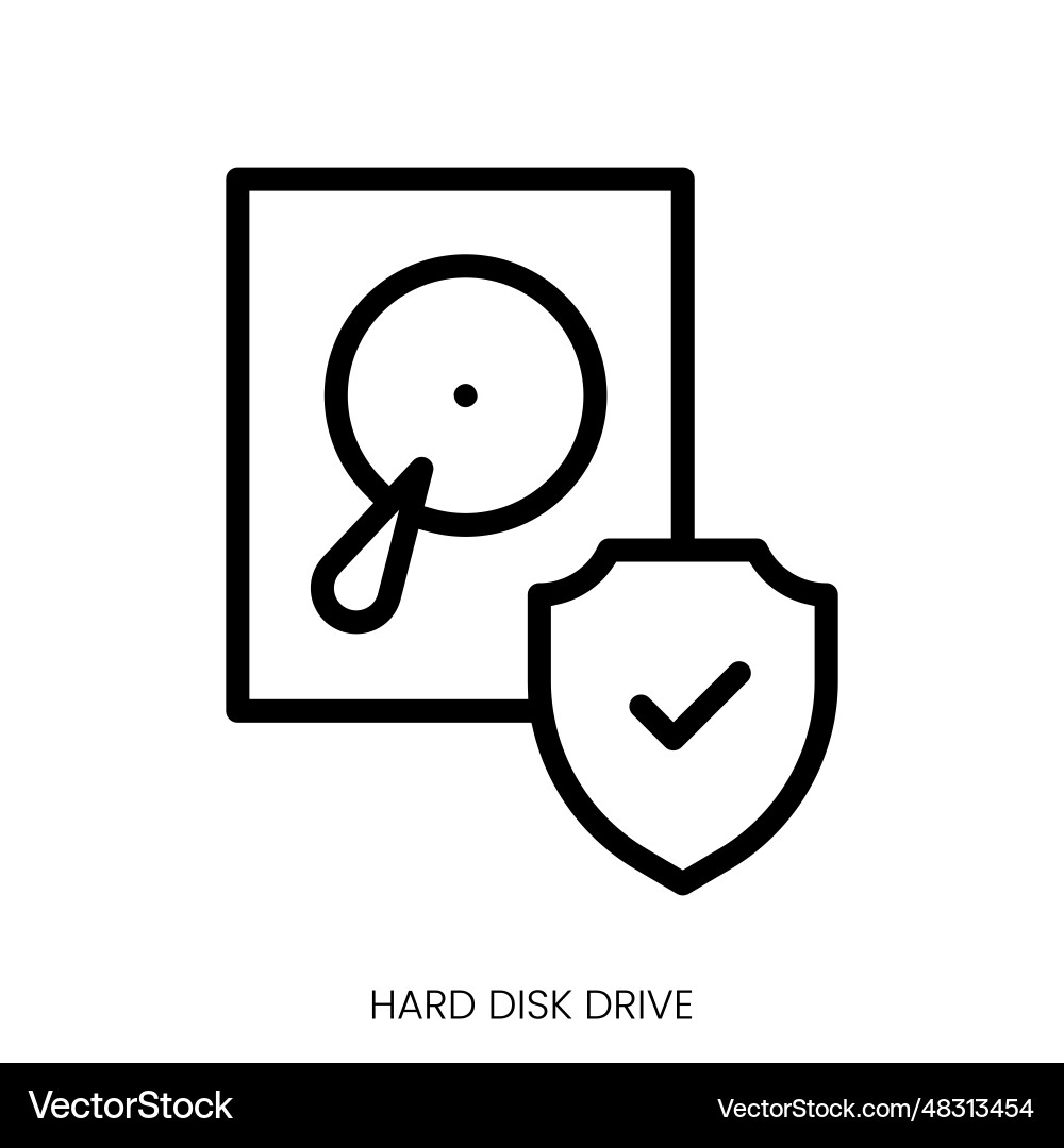 Hard disk drive icon line art style design Hard disk drive icon line art style design vector image