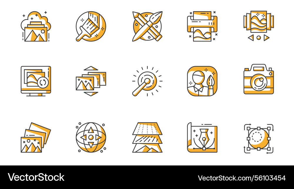 Images icons set in outline stroke design for web Images icons set in outline stroke design for web vector image