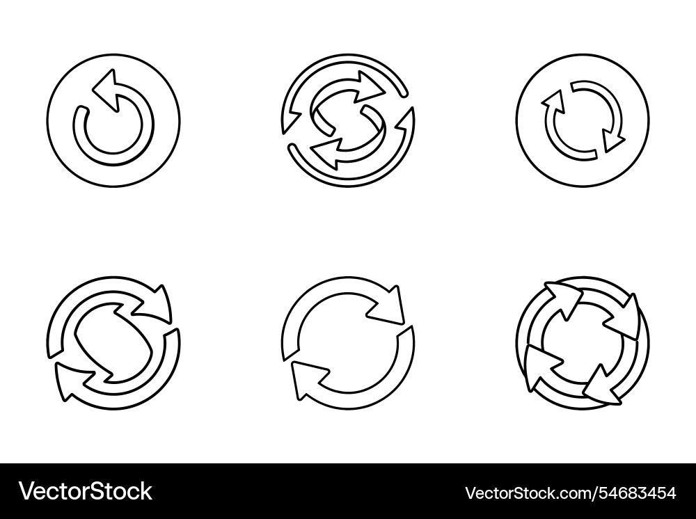 Reload icon bundle set in style Reload icon bundle set in style vector image