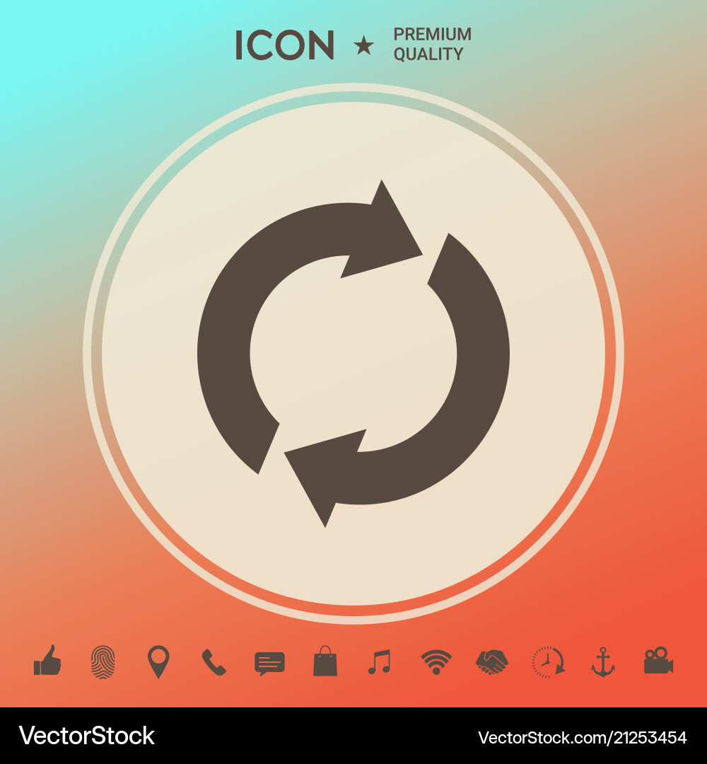 Reset button reload arrows vector image