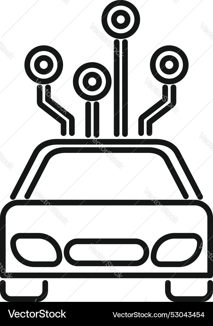 Self driving autonomous car using sensor system Self driving autonomous car using sensor system Vector Image