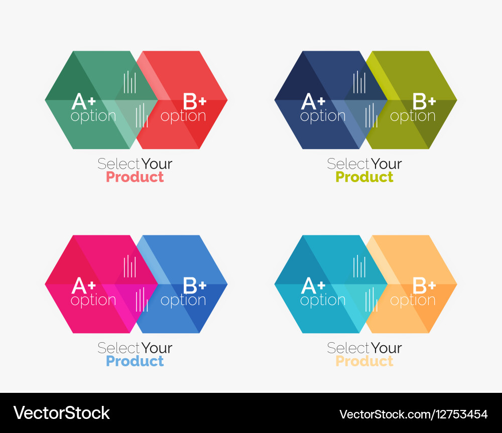 Set of business hexagon layouts with text Vector Image