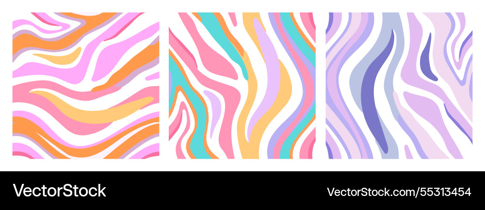 Set of three abstract retro backgrounds with wavy Set of three abstract retro backgrounds with wavy vector image
