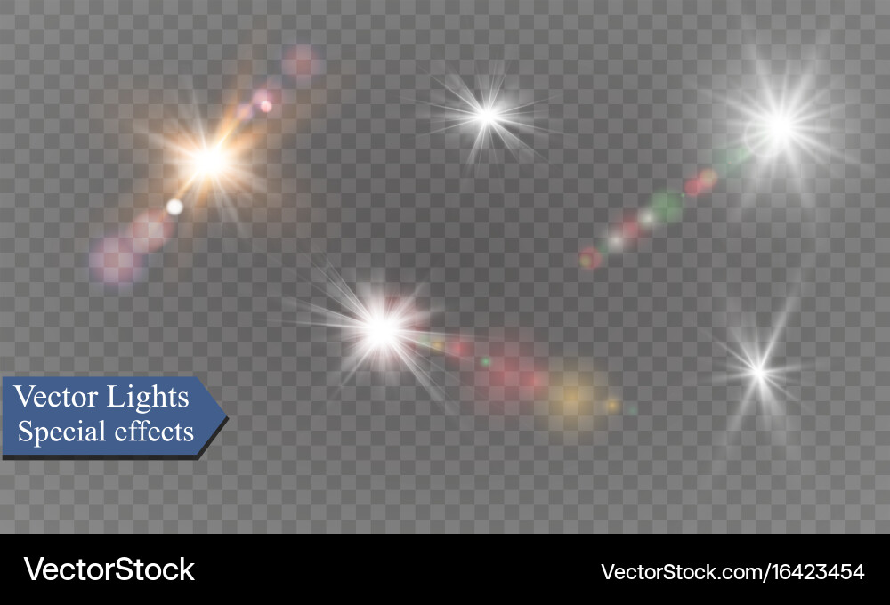 Star on a transparent backgroundlight effect Vector Image