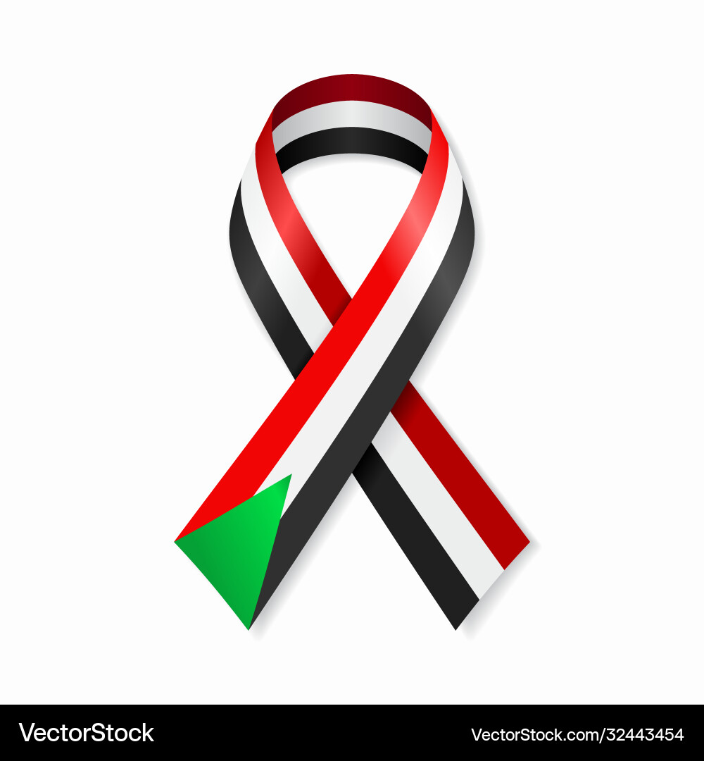 Sudanese Flag Ribbon Vector Image