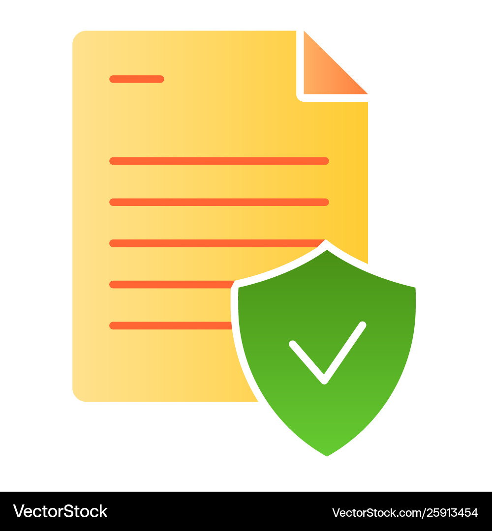 Valid document flat icon note with check color Valid document flat icon note with check color Vector Image