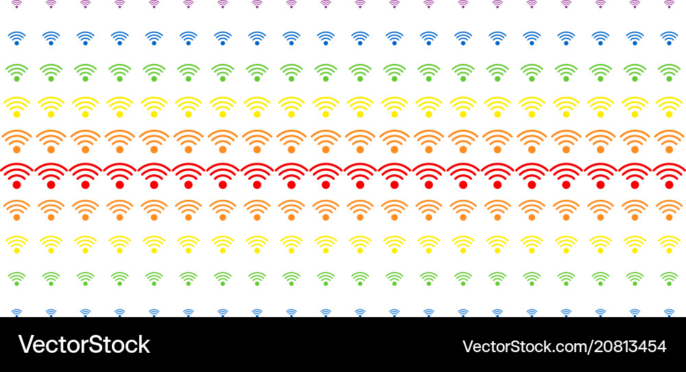 Wi-fi source shape halftone spectrum array Wi-fi source shape halftone spectrum array vector image