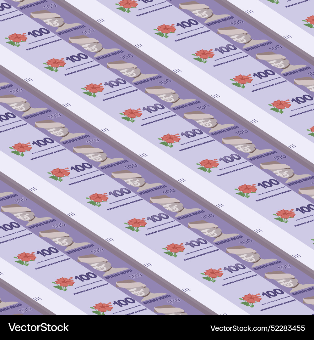 Background of new malaysia banknotes rm100 print Vector Image
