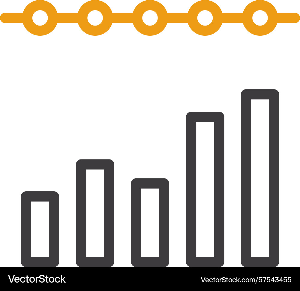 Bar chart two color icon Vector Image