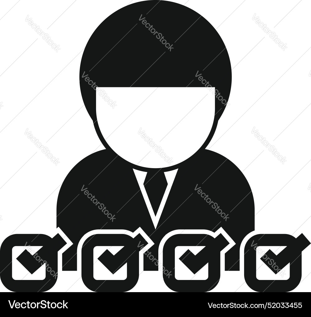 Businessman completing multiple tasks with check Businessman completing multiple tasks with check vector image