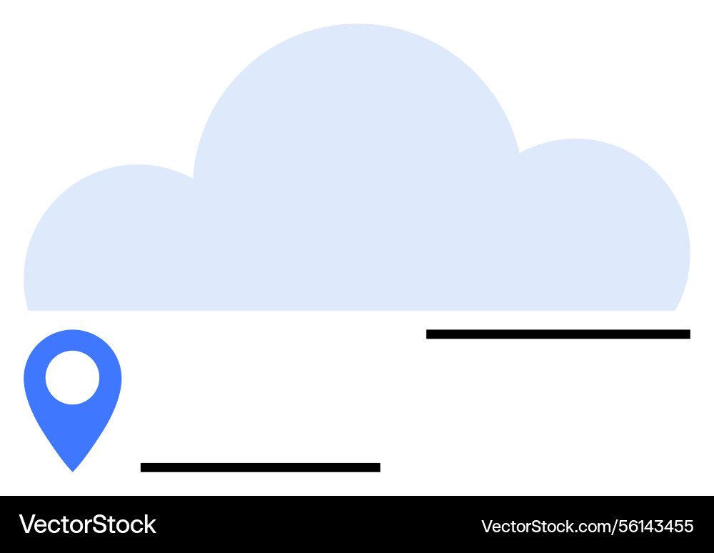 Cloud with map pin icon representing location Cloud with map pin icon representing location vector image