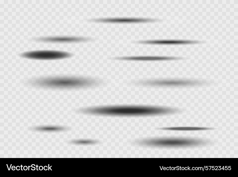 Different realistic round shadow soft shapes Vector Image