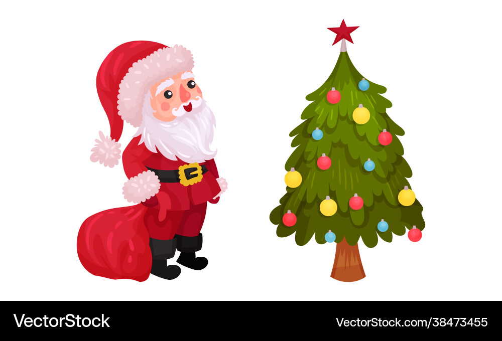 Festive new year and christmas attribute Festive new year and christmas attribute vector image