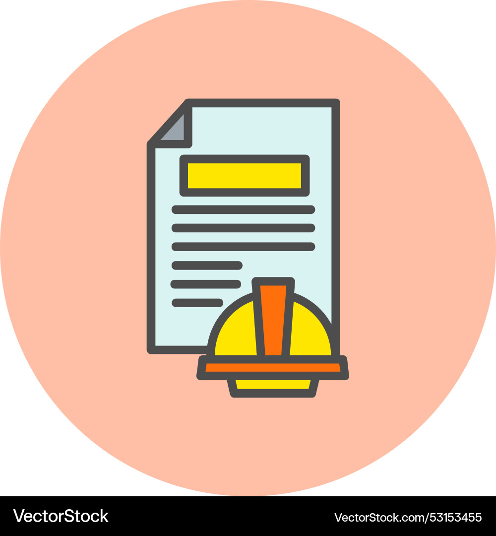 File document line filled circle icon Vector Image