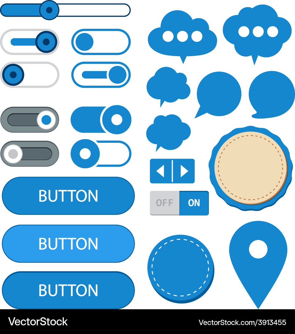 Flat web design elements vector image