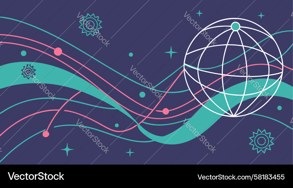 Global Data Stream Network Vector Image