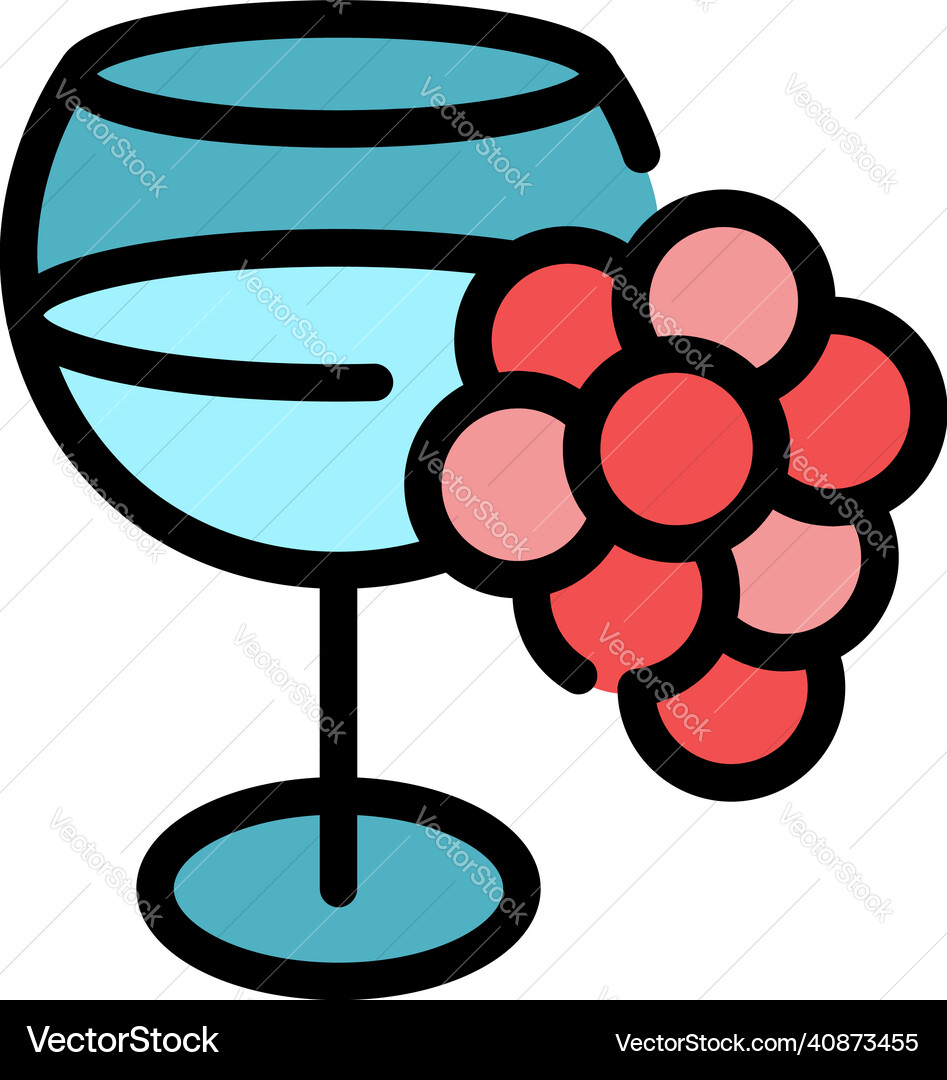 Grape wine icon color outline Grape wine icon color outline vector image