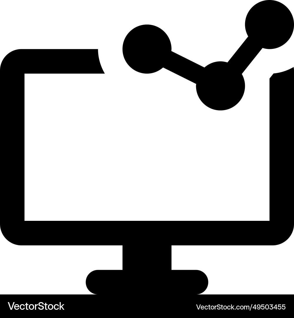 Graphical display of data on desktop screen Vector Image