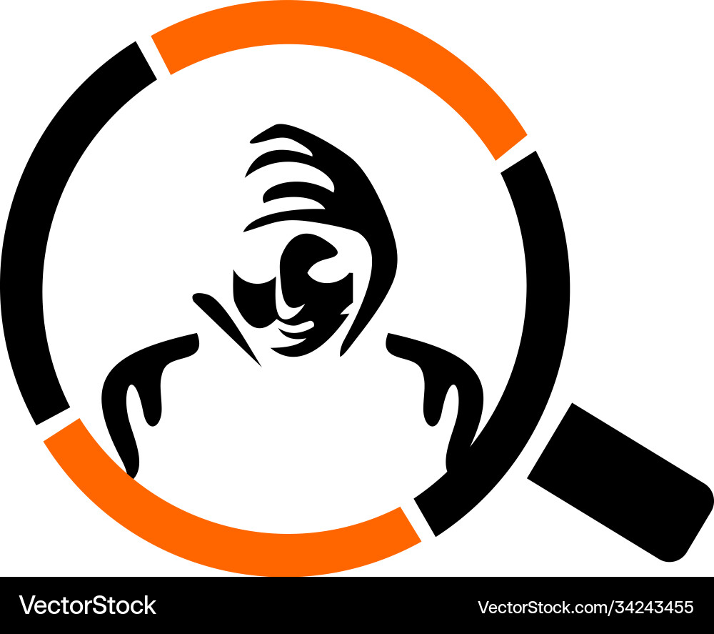 Hacker icon spy agent security shield logo vector image