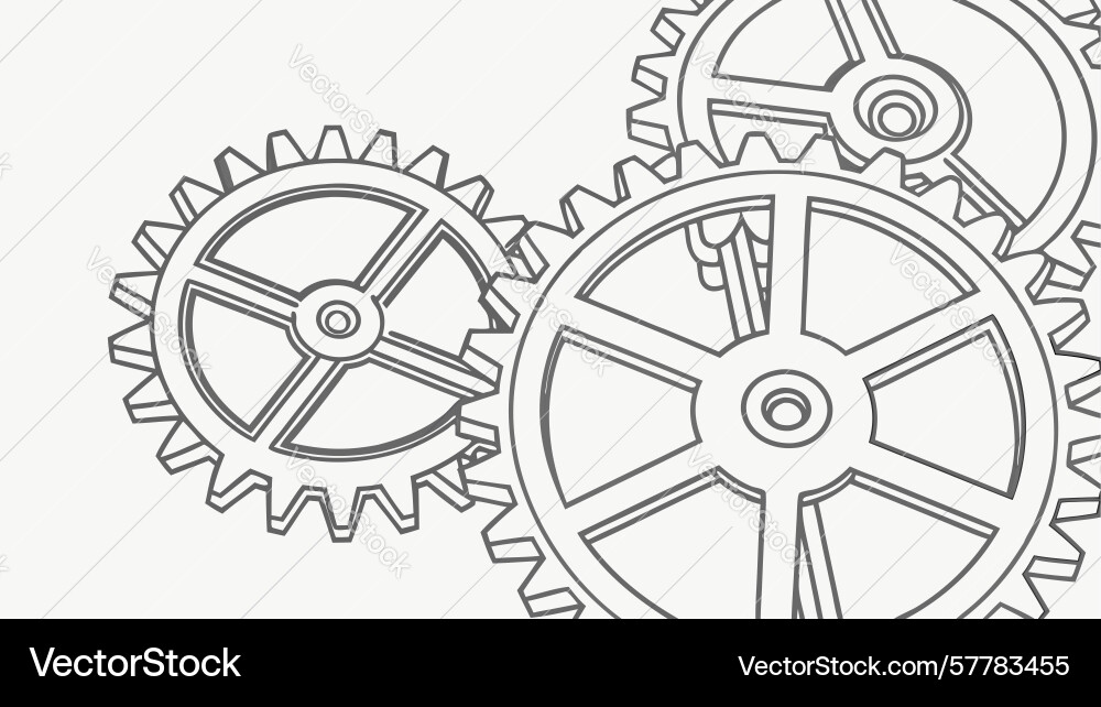 Interlocking gears and cogs seamless mechanical vector image