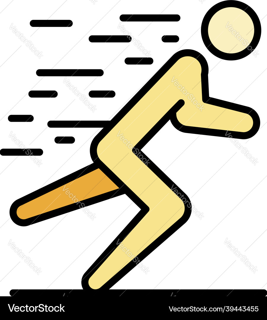 Man triathlon running icon color outline Vector Image