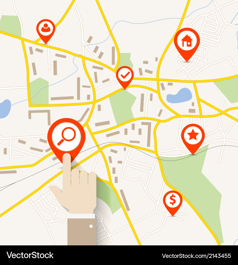 Navigation Map Pointer vektorbild