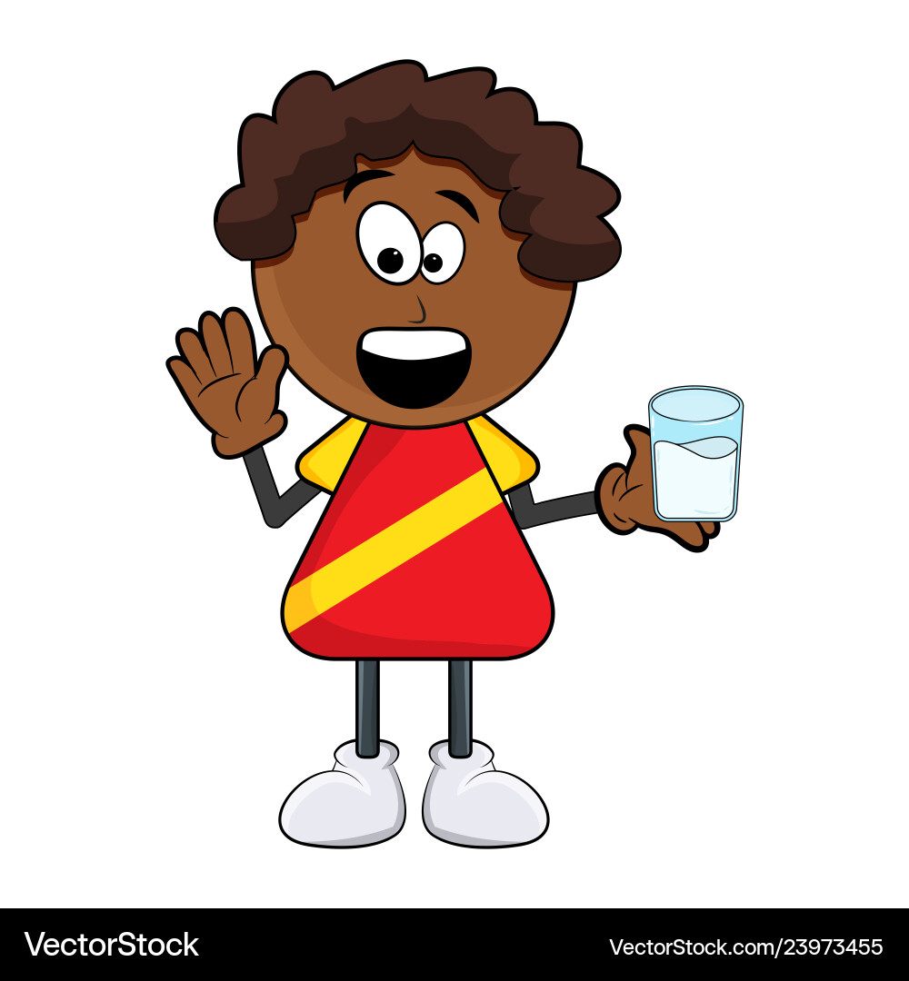 Schwarzer afrikanischer Junge Cartoon mit Milchdesign Schwarzer afrikanischer Junge Cartoon mit Milchdesign vektorbild