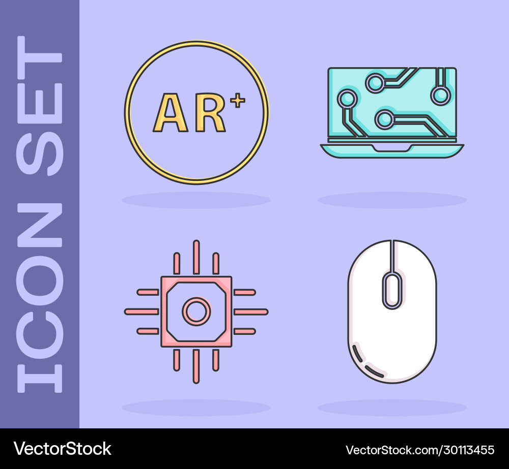 Set computer mouse ar augmented reality Set computer mouse ar augmented reality vector image