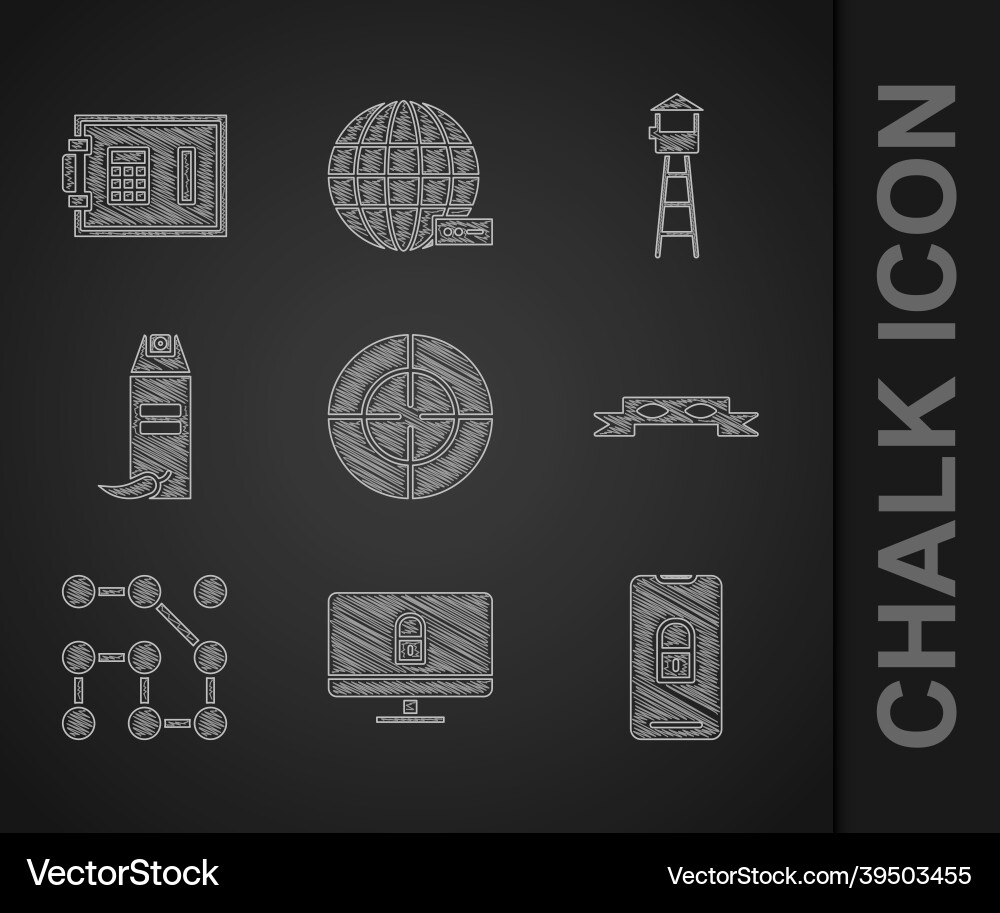 Set target sport lock on computer monitor mobile Set target sport lock on computer monitor mobile vector image