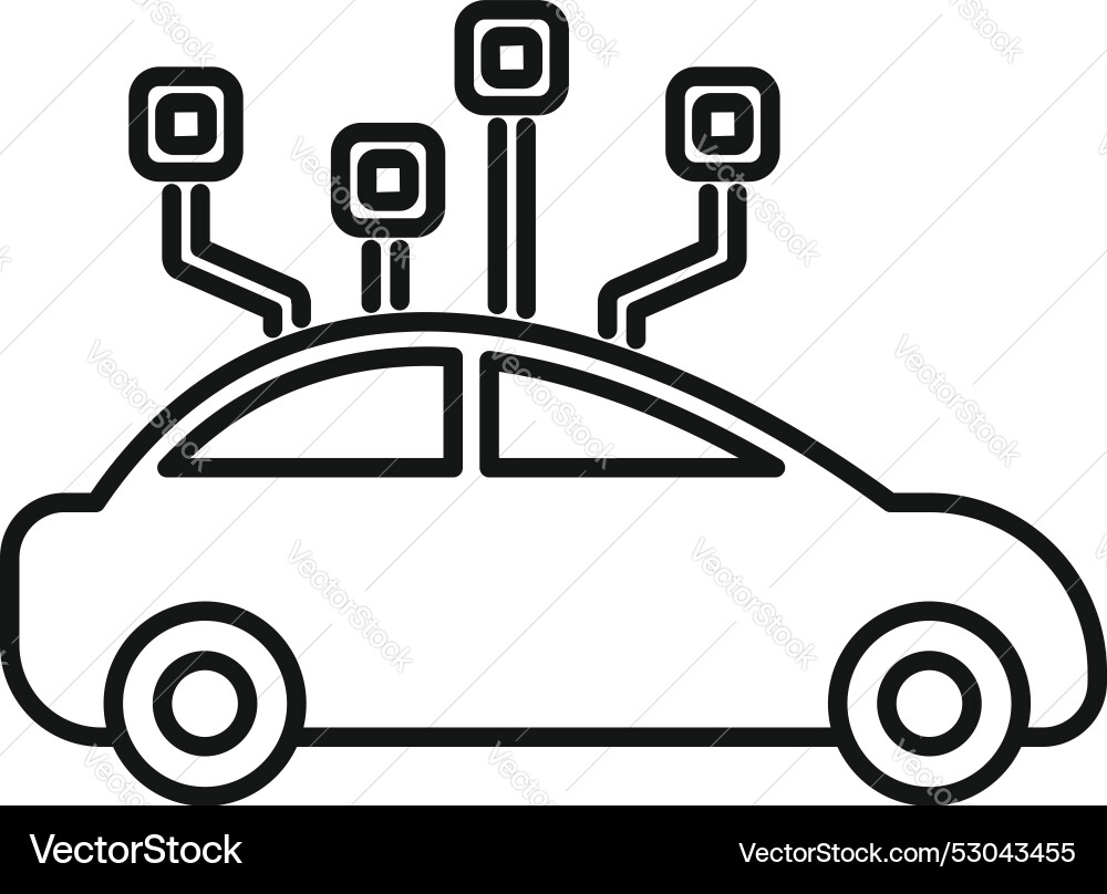 Smart car using sensor network for self driving Smart car using sensor network for self driving vector image