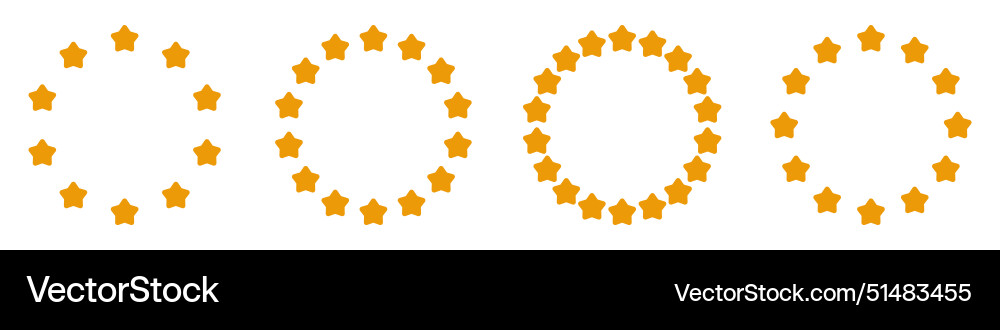 Star circle frame yellow round border Royalty Free Vector