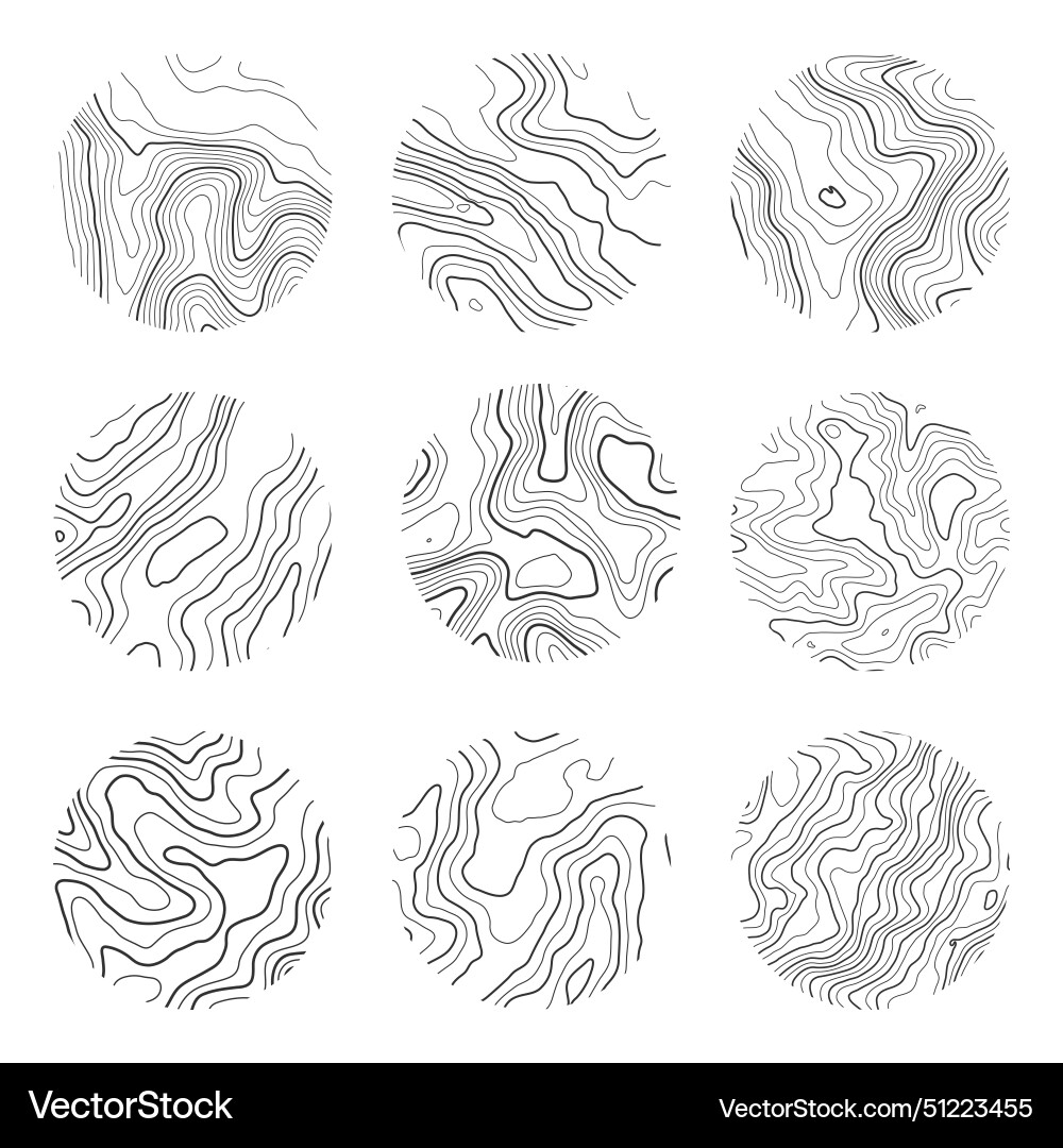 Topographic map with contour lines geographic Topographic map with contour lines geographic vector image