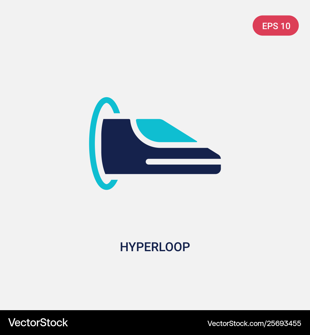 Two color hyperloop icon from artificial Two color hyperloop icon from artificial vector image