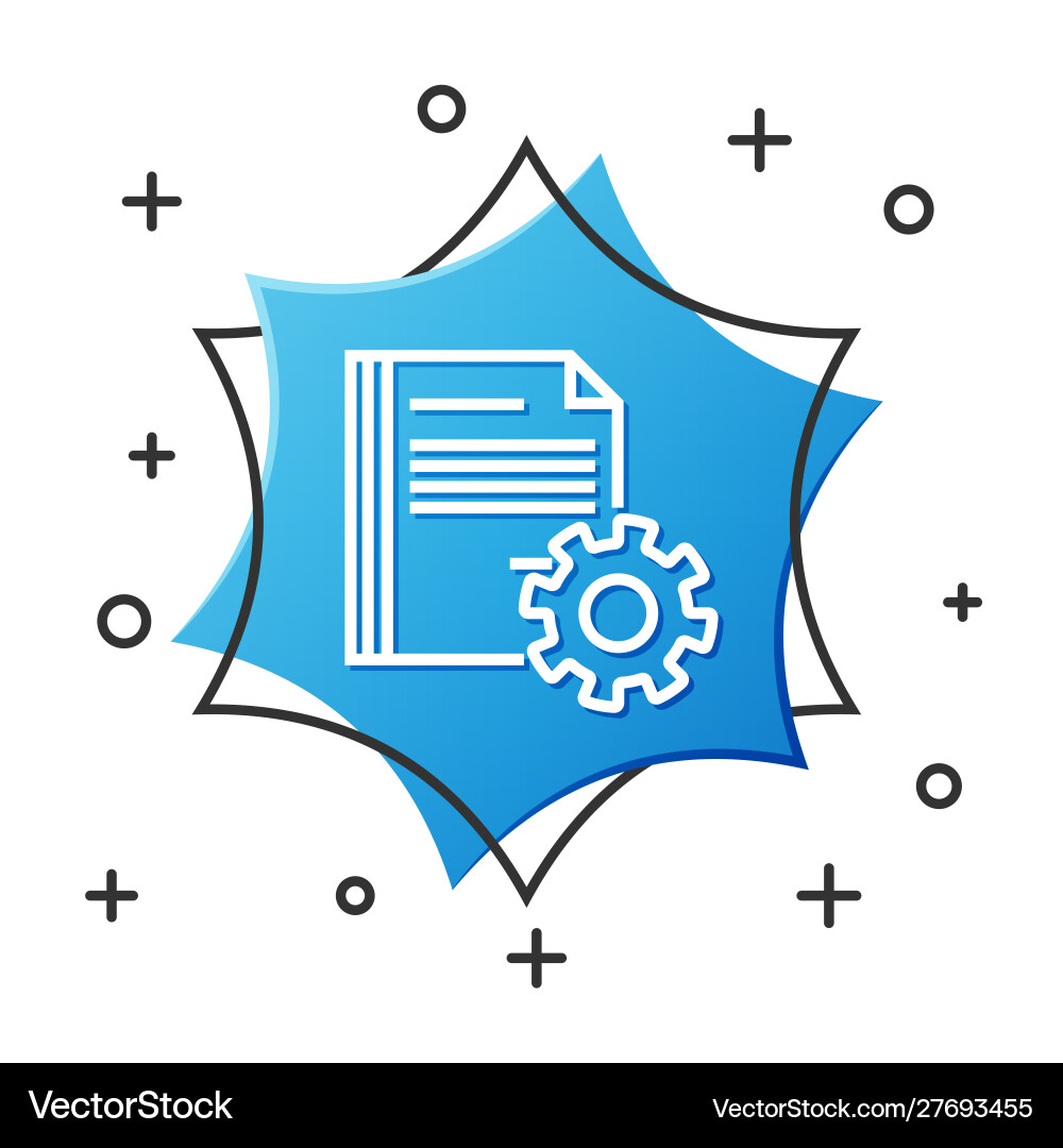 White line document settings with gears icon White line document settings with gears icon vector image
